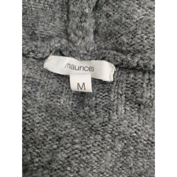 Maurices Cardigan Hooded Sweater Women M Grey Stripe - Picture 4 of 6
